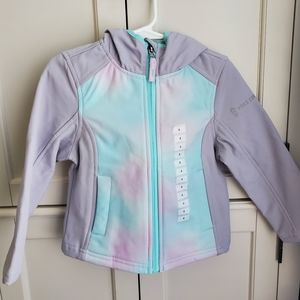 Free Country Girls Super Softshell Jacket Size 4 Mint and Purple